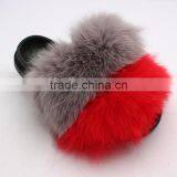 Myfur Fashionable Design Multi Fox Fur Slippers Fur Slides for Girls thumbnail-1