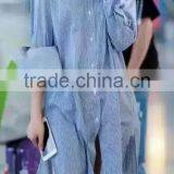 Runwaylover EY2371B New Design 2017 Ladies Long Style Stripe Blouse thumbnail-1