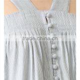 2017 OEM Wide Strapes Front Button Closure Navy Striped Blouse thumbnail-5