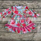 2017 baby girl party dress children frocks designs big red flower print child toddler short dress