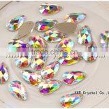 Pear Shape AB 10x18mm Sew on Rhinestones Flatback Crystal Teardrop Sewing Crystal Dress thumbnail-3