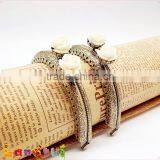 8.5cm Rose Flower Antique Bronze Embossed Sewing Handbag Kiss Lock Frame thumbnail-4