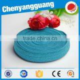 Blue Spandex Nylon Woven Plush Shiny Fold Over Elastic for Lingerie FOE