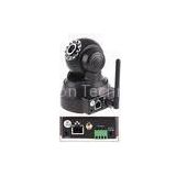 Black Small Infrared HD IP Camera Pan Tilt Zoom For Night Vision