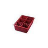 Large Silicone Ice Trays For Baby Food , Dark Red Square Shape