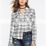 China Wholesale Elegant Womens Plaid Shirt Low Price OEM Service thumbnail-2