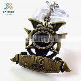 Cheap Custom Own Logo High Quality 3d Antique Color Metal Keychain