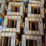 Ceramic Tile Mosaic Parquet Outdoor Rectangular Fire Pit Table thumbnail-5