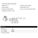 Square Stainless Steel Inox 304 Satin Polish Punching Floor Mounted Handrail Tube Flange With 4 Screws thumbnail-5