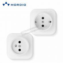 MORDIO Factory Direct Brand OEM PC WHITE 10A Wall Switch and Socket Surface Mounted Socket Germany French Russia 16A SOCKET thumbnail-5