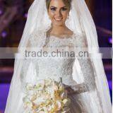 Abiti da Sposa 2016 A Line Long Sleeve Lace Wedding Dress Winter Lace Bridal Gown Scoop Zipper Vestido Novia thumbnail-3