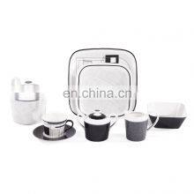 Coffee Mug Tea Cup Dinner Plate Ceramic Vase Cup Porcelain Tableware Set Design Ceramic Creative New Black and White Cup Kit thumbnail-1