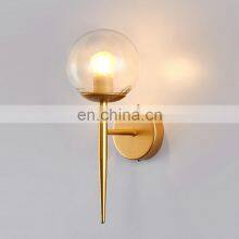 White Glass Ball Wall Lamp Modern Wall Mounted Light Antique Brass Wall Sconce Lighting for or Living Room Bathroom Bedroom Hall thumbnail-2