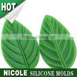 Nicole Factory Q0010 Handmade Leaf Shape Silica Gel Cake Sugarcraft Mould thumbnail-1