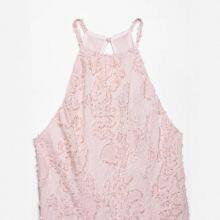 2025 Summer New Women's Fashion European and American Style Simple Texture Hanging Neck Collar Dress thumbnail-4