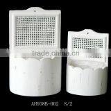 European Classic White Wooden Garden Flowerpot for Garden Deco thumbnail-1