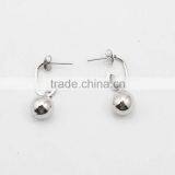 Silver Solid Stainless Steel Ball Pendant Fashion Earrings thumbnail-3
