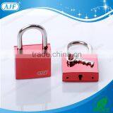 2016 AJF New Arrived 40mm High Quality Electrophoresis Red Color Square Love Lock With Key Nice on Bridge