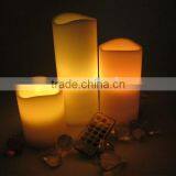 Home Interior Decorative Flat Top White Pillar Set Electric Realistic Flicker Wax Candle With Timer thumbnail-4