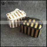 Women Cosmetic Organizer Travel Stripe Toiletry Case thumbnail-4