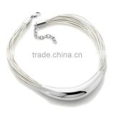 Wholesale Jewelry Stately Steel Multi-Strand Genuine Leather Necklace Vners