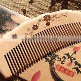 Natural Handle Combs Peach Material Nature Color Hair Wood Comb Hair Combs With Laser Logo thumbnail-6