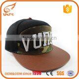 Custom 3D Embroidered Leather Flat Brim Caps Cheap Snapback Hats Wholesale thumbnail-3
