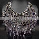 Water Drop Tassel Collar Necklace For Women Crystal Bead Brand Necklace Fashion Jewelry thumbnail-1