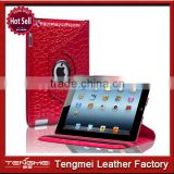 Red 360 crocodile leather case cover for ipad air case