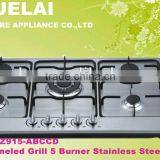 2013-2014 Hot Sales Model 5 Burner Stainless Steel Built In Gas Stove