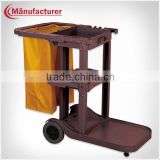 Hot Sell Hotel Plastic 4 Wheels Maid's Janitor Cart/Room Housekeeping Service Cleaning Trolley