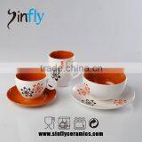 Hot Selling Glaze Ceramic Porcelain Cup and Saucer Wholesale thumbnail-3