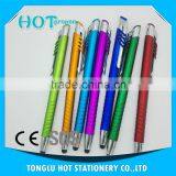 Click Action Ball Pen With Hollow Out Spray Paint Barrel, Touch Pen thumbnail-2