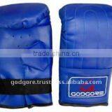Elastic Grip Hand Crafted Mould Long Practices Training and Competition Blue Leather Kicking Boxing Bag Mitts thumbnail-1