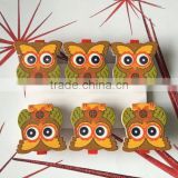 Multi colors owls mini Wooden crafts set 6 Pegs for Christmas home decoration Xmas wooden clips gifts