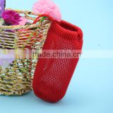 best selling round red mesh pouch with drawstring