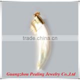 Wholesale fashion bovine bone natural jewelry with gold plated pendant for necklace or bracelet