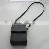 Black pu Leather Cigarette Case With Strap,close by Magnet Buckle thumbnail-1