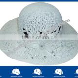 white elegant dome straw hat