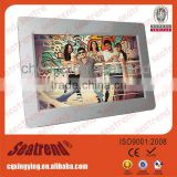 digital photo frame support photo/music/video,display size 16:9 muti-functional factory sell 7" ultra slim digital photo frame