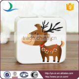 White Square Reindeer Embossed Ceramic Christmas Bathroom Accessory thumbnail-4