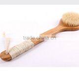 Cy304 Dry Skin Natural Bristle Brush Soft Handle Pouch Brush SPA Brushes Bath Shower Bristle Brush With Long Bamboo Handle thumbnail-2