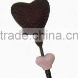 Metal Decorative HEART Hook With Ceramic Knob, Home Decoration Hooks, Metal Wall Art Hooks, European Style Hooks, Vintage Hooks thumbnail-1