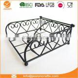 WI2904 'Heart' Black 18x18cm Metal Wire Napkin Holder thumbnail-2