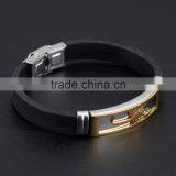 Silicone Man Bracelets Fashion Stainless Steel Scorpion Design Length Adjustable Cool Men Jewelry Bangles thumbnail-4