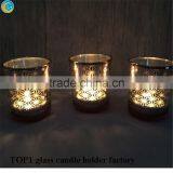 Frosted Glass Flickering Silver Stem Votive Holder thumbnail-2