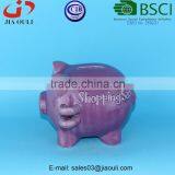 BSCI Audit Factory Popular Sale Child Cherish Large Ceramic Piggy Bank Toy Bank Light Purple thumbnail-3