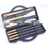 BQ-0005 / 7 Pcs Rubber Wood Handle BBQ Tool Bar b Que thumbnail-1