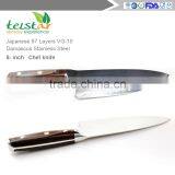 8 Inch Japanese VG10 Damascus Steel Chef Knife With High Quality Colour Wooden Handle thumbnail-4