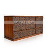 Buffet Console Batik Carved Brown Teak Wood Furniture thumbnail-2
